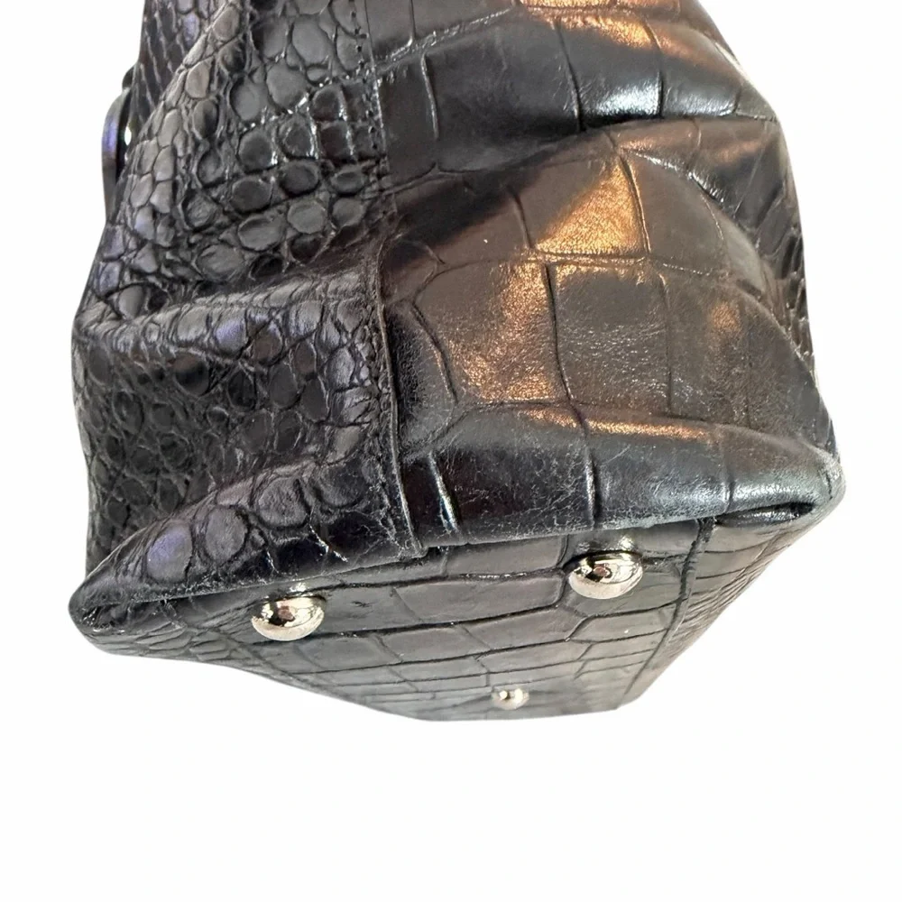Furla black crocodile